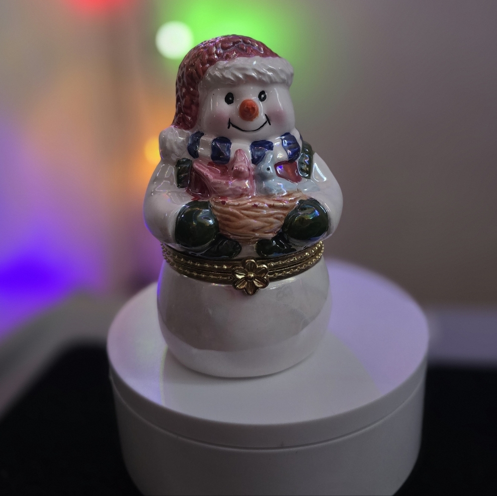 Festive Snowman Trinket Box